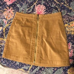 corduroy zip skirt